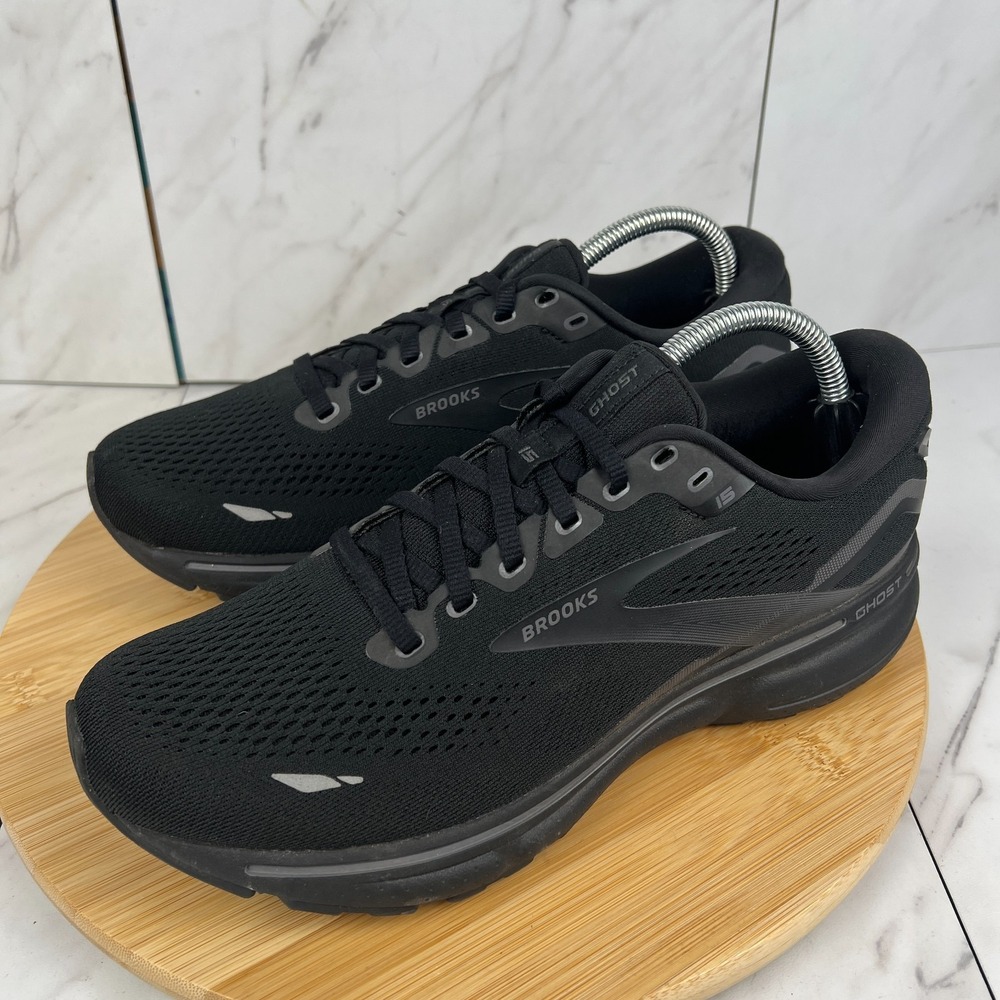 Brooks Ghost 15 Womens Size 10 B Triple Black Running Walk Gym Shoes 1203801B020 - Picture 3 of 12